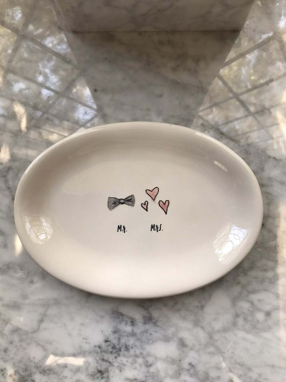 Rae Dunn Mr. & Mrs. Oval Wedding Dish